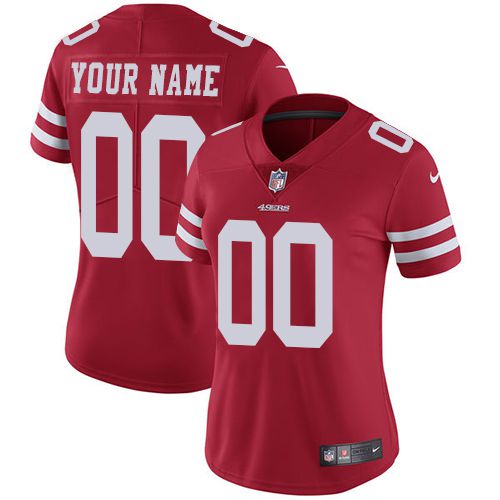 2019 NFL Women Nike San Francisco 49ers Home Red Customized Vapor jersey->customized nfl jersey->Custom Jersey